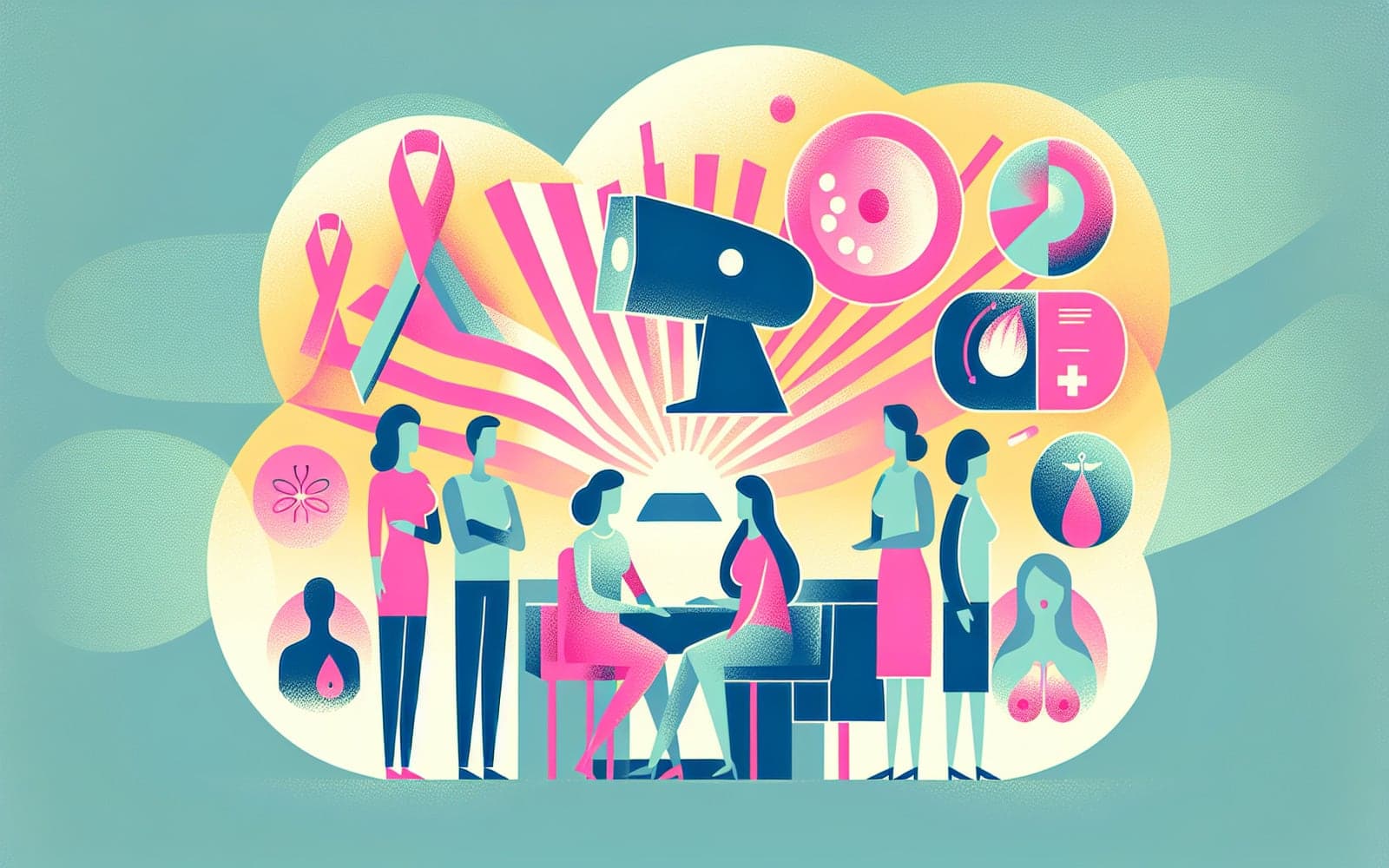 A variety of breast cancer screening tests including mammograms, MRIs, and ultrasounds used to detect breast cancer in early stages, especially for high-risk individuals.