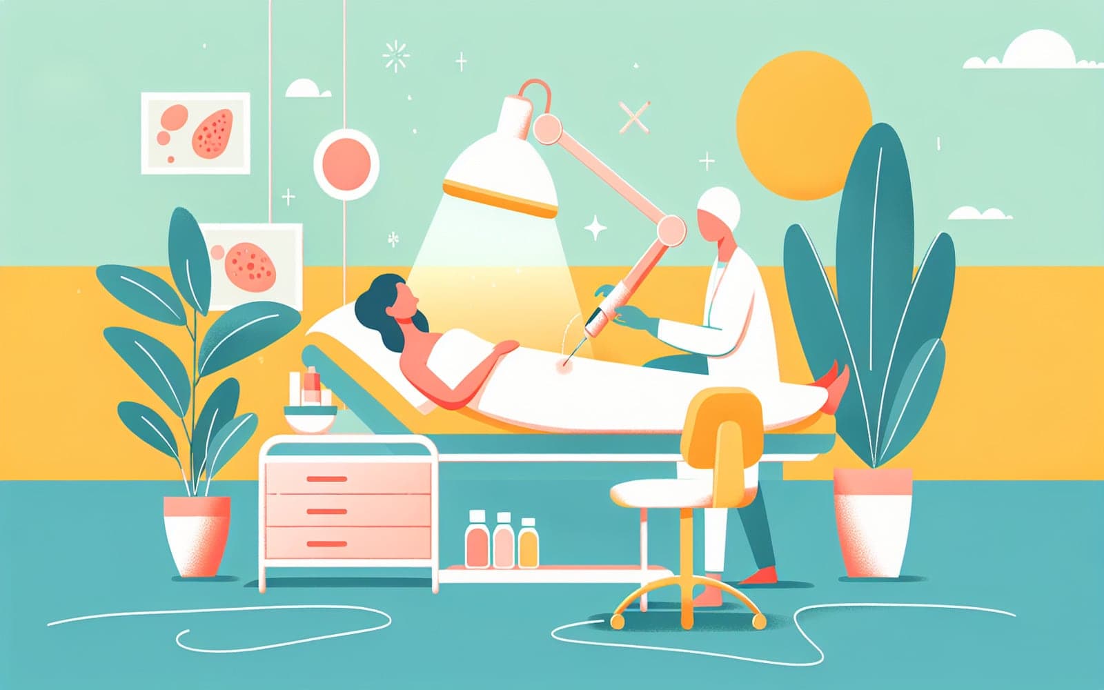 A skin biopsy is a diagnostic procedure where a small piece of skin is removed and examined under a microscope. It helps in diagnosing various skin conditions, including benign tumors, infections, and cancers.