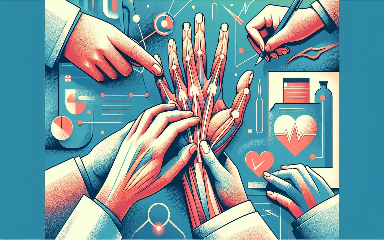 Carpal tunnel syndrome is characterized by numbness, tingling, and weakness in the hands due to pressure on the median nerve.